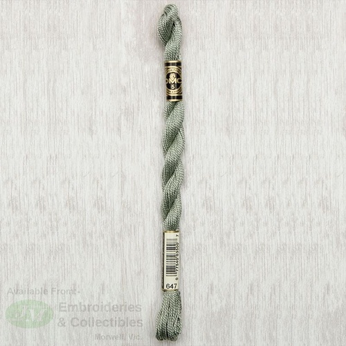 DMC Perle (Pearl) 5 Cotton, #647 MEDIUM BEAVER GRAY, (5g) 25m Skein