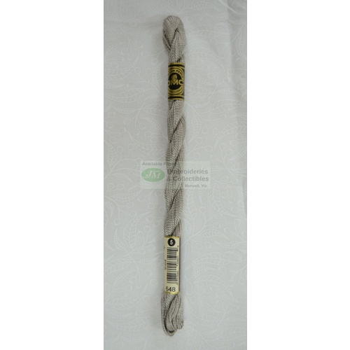 DMC Perle (Pearl) 5 Cotton, #648 LIGHT BEAVER GRAY, (5g) 25m Skein