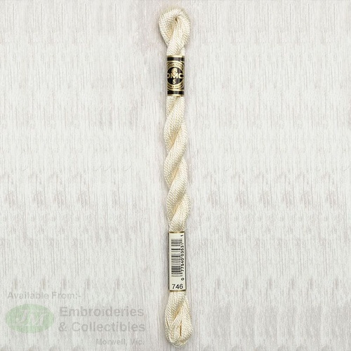 DMC Perle (Pearl) 5 Cotton, #746 OFF WHITE, (5g) 25m Skein
