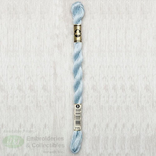DMC Perle (Pearl) 5 Cotton, #775 VERY LIGHT BABY BLUE, (5g) 25m Skein