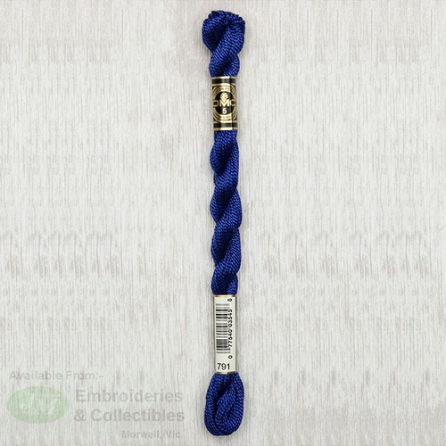 DMC Perle (Pearl) 5 Cotton, #791 VERY DARK CORNFLOWER BLUE, (5g) 25m Skein