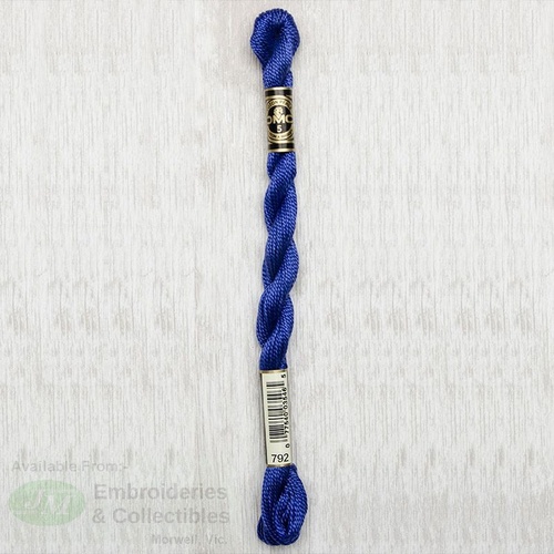 DMC Perle (Pearl) 5 Cotton, #792 DARK CORNFLOWER BLUE, (5g) 25m Skein