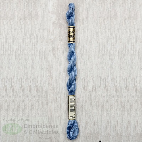 DMC Perle (Pearl) 5 Cotton, #794 LIGHT CORNFLOWER BLUE, (5g) 25m Skein