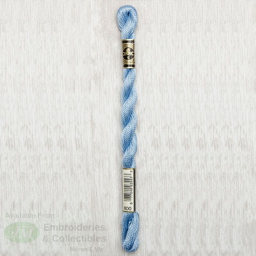 DMC Perle (Pearl) 5 Cotton, #800 PALE DELFT BLUE, (5g) 25m Skein