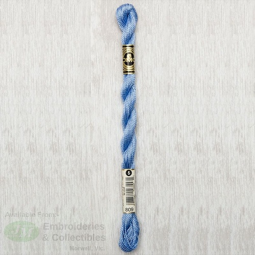 DMC Perle (Pearl) 5 Cotton, #809 DELFT BLUE, (5g) 25m Skein
