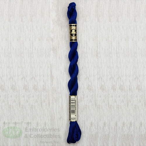 DMC Perle (Pearl) 5 Cotton, #820 VERY DARK ROYAL BLUE, (5g) 25m Skein