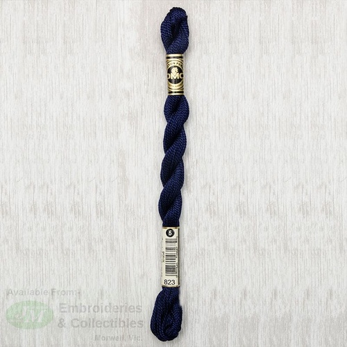 DMC Perle (Pearl) 5 Cotton, #823 DARK NAVY BLUE, (5g) 25m Skein