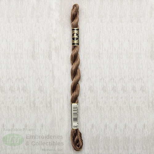 DMC Perle (Pearl) 5 Cotton, #840 MEDIUM BEIGE BROWN, (5g) 25m Skein