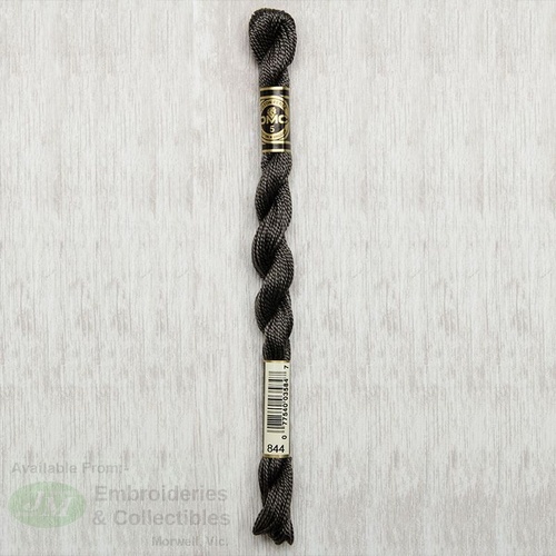 DMC Perle (Pearl) 5 Cotton, #844 ULTRA DARK BEAVER GRAY, (5g) 25m Skein