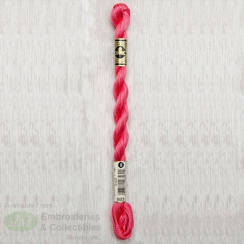 DMC Perle (Pearl) 5 Cotton, #893 LIGHT CARNATION, (5g) 25m Skein