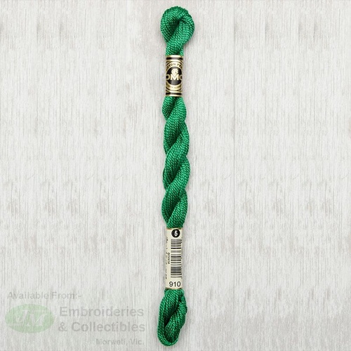 DMC Perle (Pearl) 5 Cotton, #910 DARK EMERALD GREEN, (5g) 25m Skein