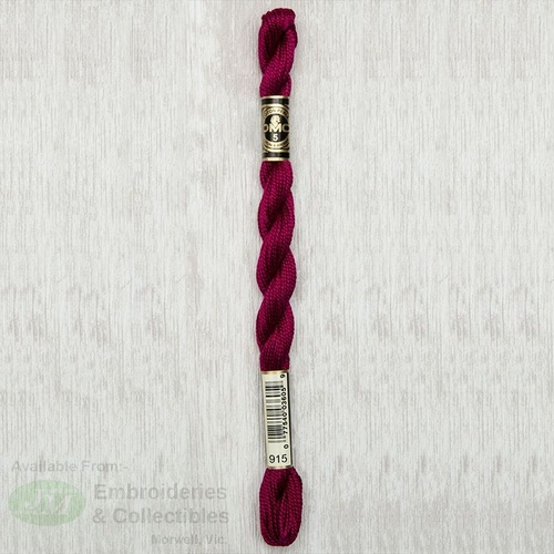 DMC Perle (Pearl) 5 Cotton, #915 DARK PLUM, (5g) 25m Skein