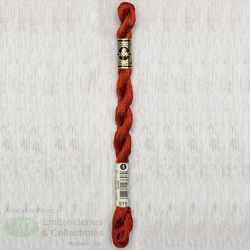 DMC Perle (Pearl) 5 Cotton, #919 RED COPPER, (5g) 25m Skein