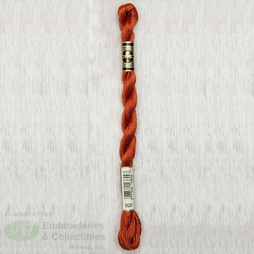 DMC Perle (Pearl) 5 Cotton, #920 MEDIUM COPPER, (5g) 25m Skein