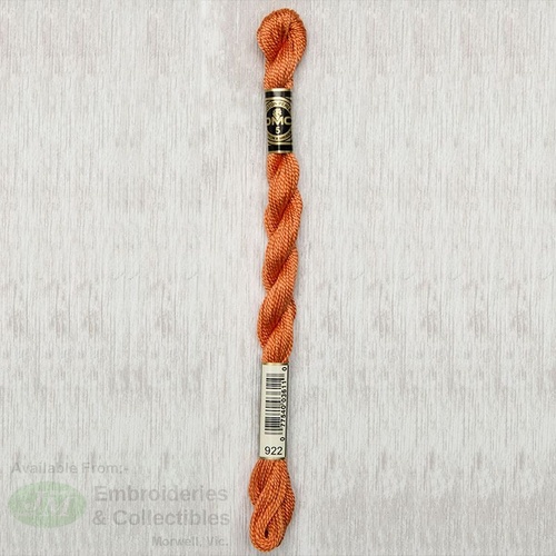 DMC Perle (Pearl) 5 Cotton, #922 LIGHT COPPER, (5g) 25m Skein