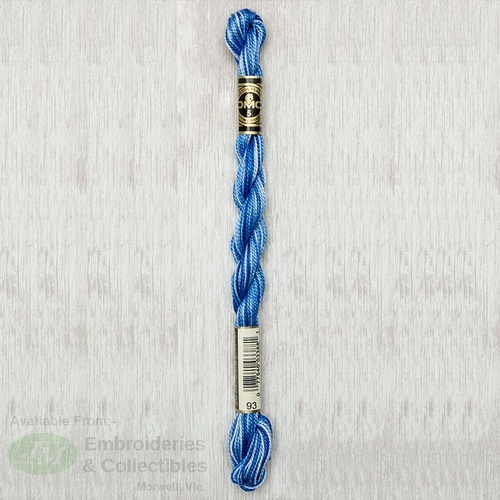 DMC Perle (Pearl) 5 Cotton, #93 VARIEGATED CORNFLOWER BLUE, (5g) 25m Skein