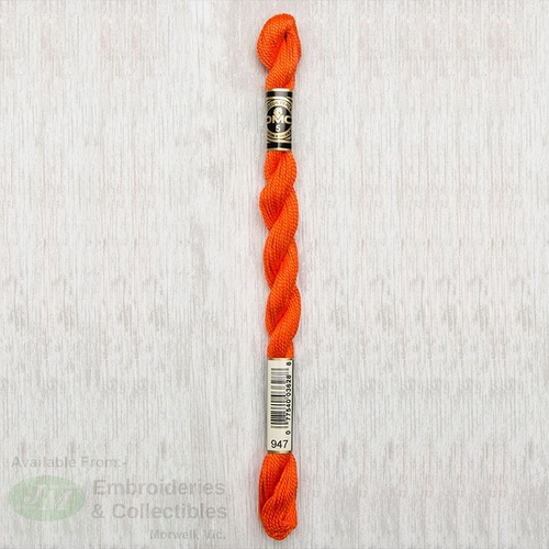 DMC Perle (Pearl) 5 Cotton, #947 BURNT ORANGE, (5g) 25m Skein