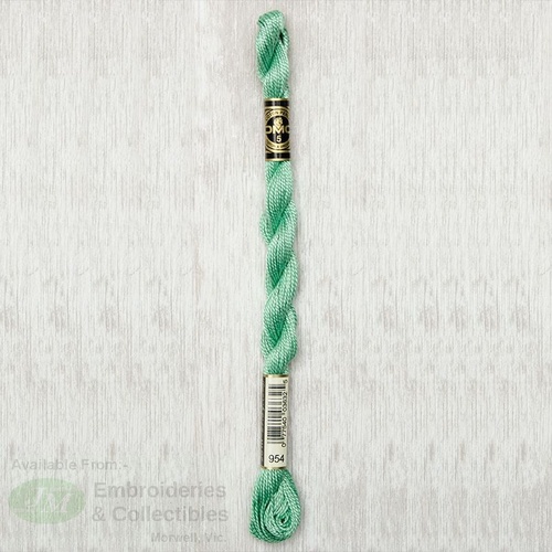 DMC Perle (Pearl) 5 Cotton, #954 NILE GREEN, (5g) 25m Skein