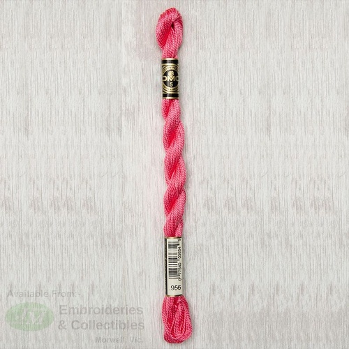 DMC Perle (Pearl) 5 Cotton, #956 GERANIUM, (5g) 25m Skein