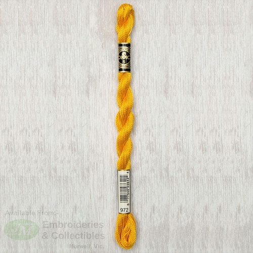 DMC Perle (Pearl) 5 Cotton, #972 DEEP CANARY, (5g) 25m Skein