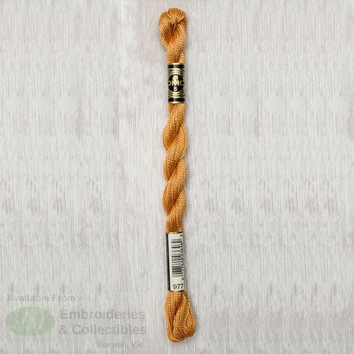DMC Perle (Pearl) 5 Cotton, #977 LIGHT GOLDEN BROWN, (5g) 25m Skein