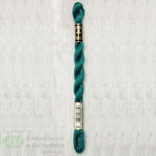 DMC Perle (Pearl) 5 Cotton, #991 DARK AQUAMARINE, (5g) 25m Skein