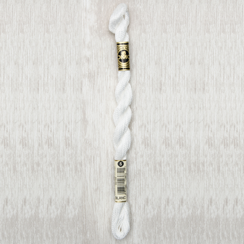 DMC Perle (Pearl) 5 Cotton, BLANC, (5g) 25m Skein