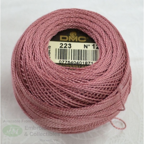 DMC Perle (Pearl) 12 Cotton #223 LIGHT SHELL PINK 10g Ball 120m