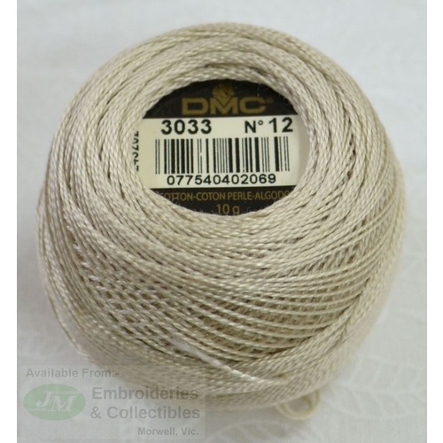 DMC Perle (Pearl) 12 Cotton #3033 VERY LIGHT MOCHA BROWN 10g Ball 120m