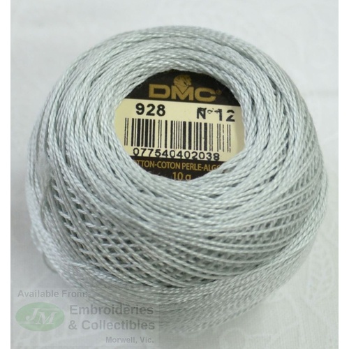 DMC Perle (Pearl) 12 Cotton #928 VERY LIGHT GREY GREEN 10g Ball 120m