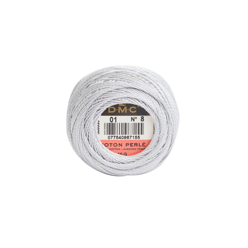 DMC Perle (Pearl) 8 Cotton #01 MEDIUM TIN 10g Ball 80m
