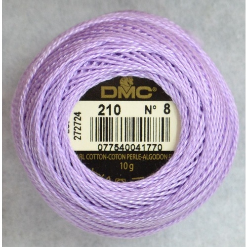DMC Perle (Pearl) 8 Cotton #210 MEDIUM LAVENDER 10g Ball 80m