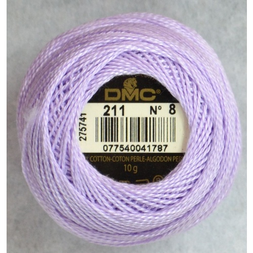 DMC Perle (Pearl) 8 Cotton #211 LIGHT LAVENDER 10g Ball 80m