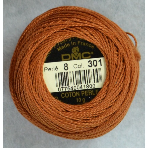 DMC Perle (Pearl) 8 Cotton #301 MEDIUM MAHOGANY 10g Ball 80m