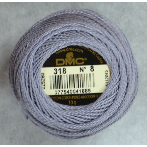 DMC Perle (Pearl) 8 Cotton #318 LIGHT STEEL GREY 10g Ball 80m