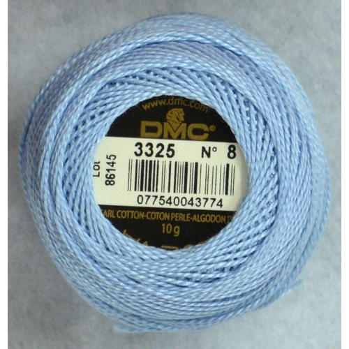 DMC Perle (Pearl) 8 Cotton #3325 LIGHT BABY BLUE 10g Ball 80m