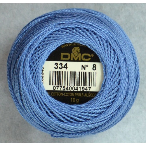 DMC Perle (Pearl) 8 Cotton #334 MEDIUM BABY BLUE 10g Ball 80m