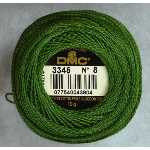 DMC Perle (Pearl) 8 Cotton #3345 DARK HUNTER GREEN 10g Ball 80m