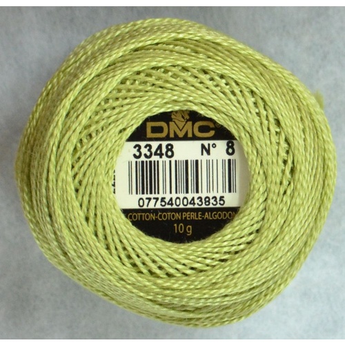 DMC Perle (Pearl) 8 Cotton #3348 LIGHT YELLOW GREEN 10g Ball 80m