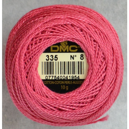 DMC Perle (Pearl) 8 Cotton #335 ROSE 10g Ball 80m