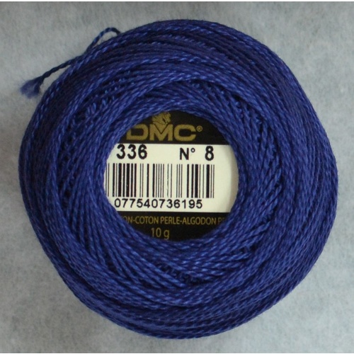 DMC Perle (Pearl) 8 Cotton #336 NAVY BLUE 10g Ball 80m