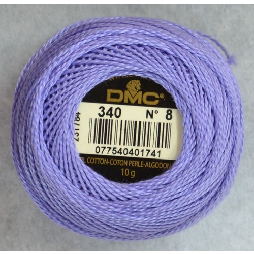 DMC Perle (Pearl) 8 Cotton #340 MEDIUM BLUE VIOLET 10g Ball 80m