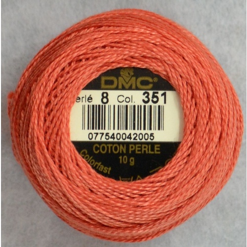 DMC Perle (Pearl) 8 Cotton #351 CORAL 10g Ball 80m