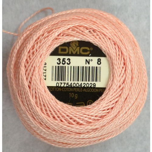DMC Perle (Pearl) 8 Cotton #353 PEACH 10g Ball 80m