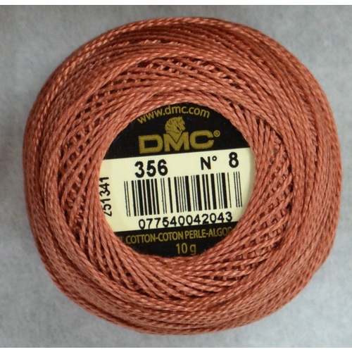 DMC Perle (Pearl) 8 Cotton #356 MEDIUM TERRA COTTA 10g Ball 80m