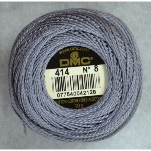 DMC Perle (Pearl) 8 Cotton #414 DARK STEEL GREY 10g Ball 80m