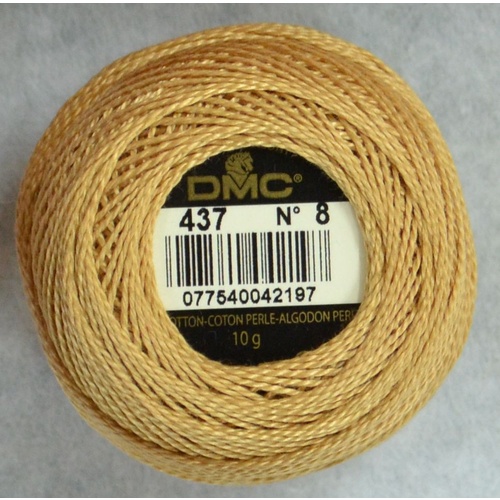 DMC Perle (Pearl) 8 Cotton #437 LIGHT TAN 10g Ball 80m