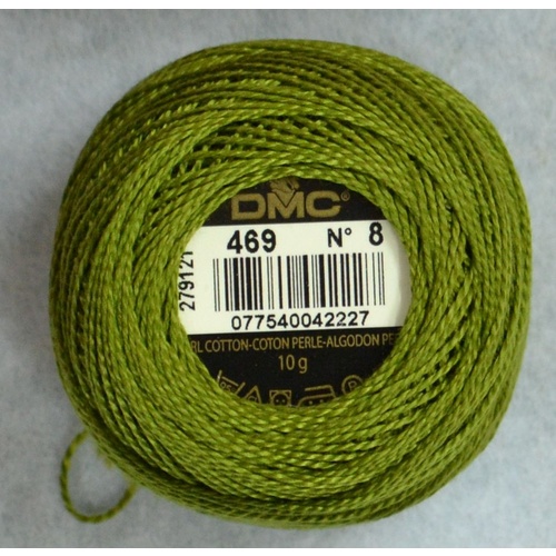 DMC Perle (Pearl) 8 Cotton #469 AVOCADO GREEN 10g Ball 80m