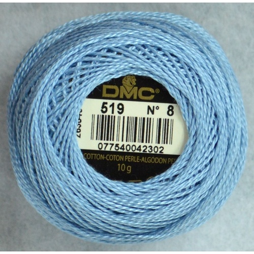 DMC Perle (Pearl) 8 Cotton #519 SKY BLUE 10g Ball 80m