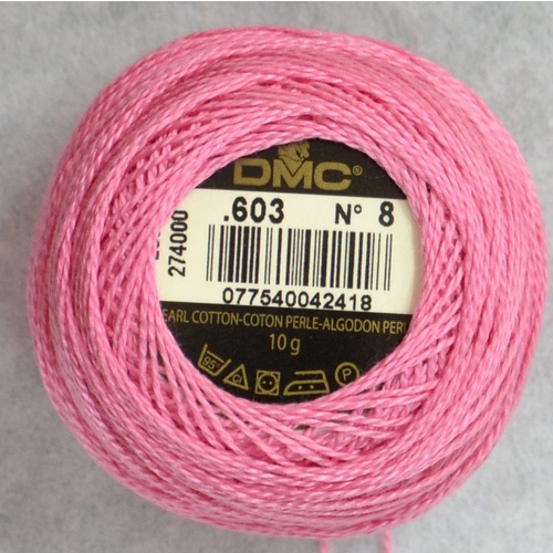 DMC Perle (Pearl) 8 Cotton #603 CRANBERRY 10g Ball 80m